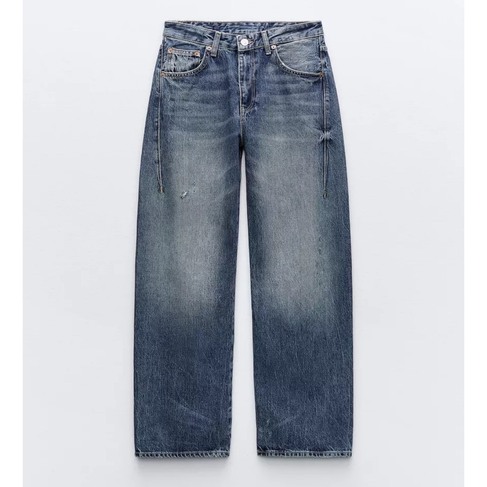 Zara SLOUCHY BELT LOOP MID-RISE Jeans